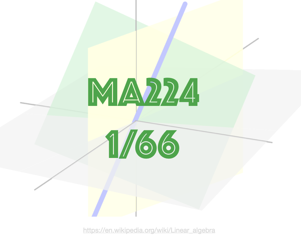 MA224 Linear Algebra with Applications 1/66