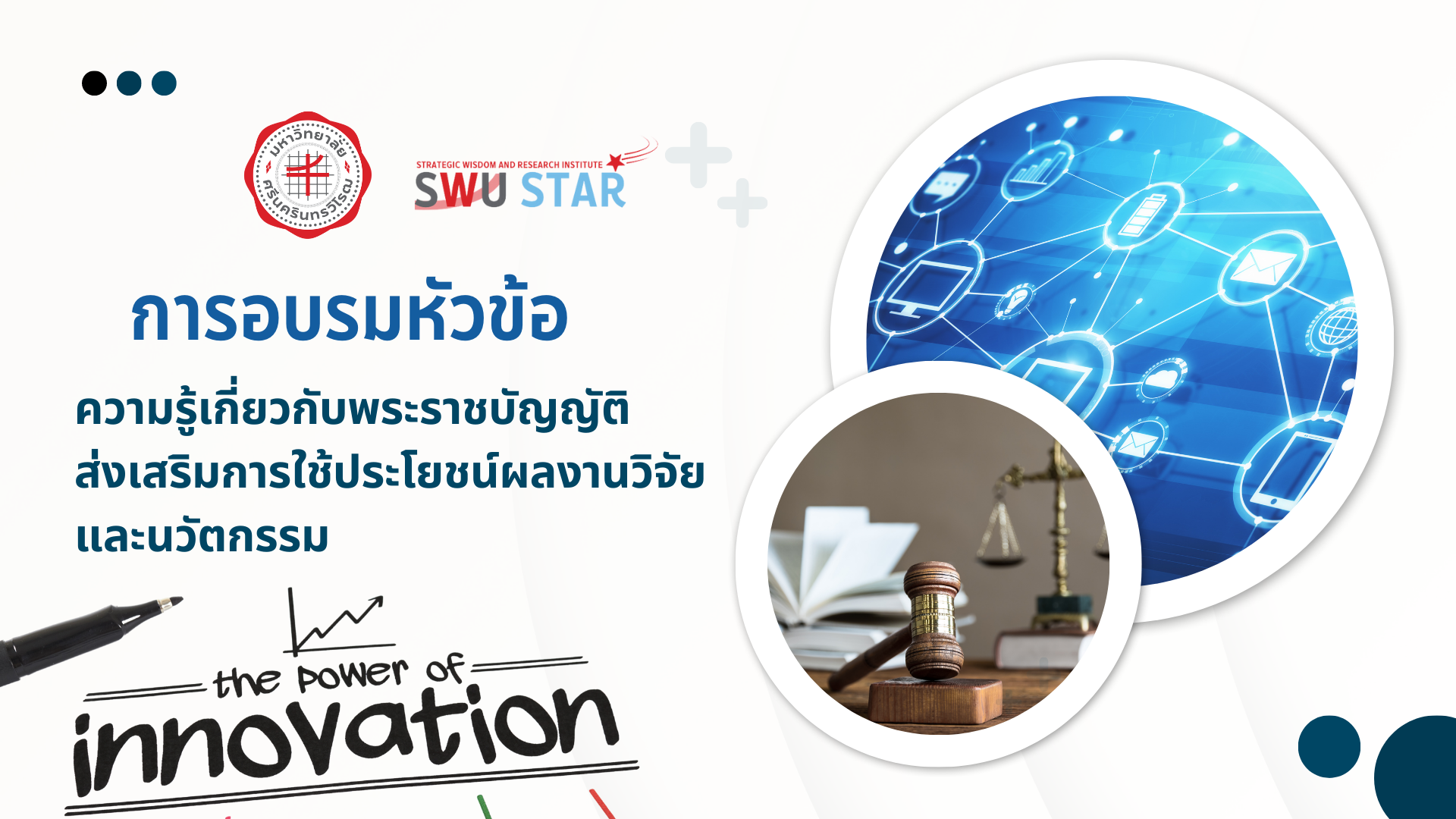 SWU STAR: ความรู้เกี่ยวกับพระราชบัญญัติส่งเสริมการ ใช้ประโยชน์ผลงานวิจัยและ นวัตกรรม