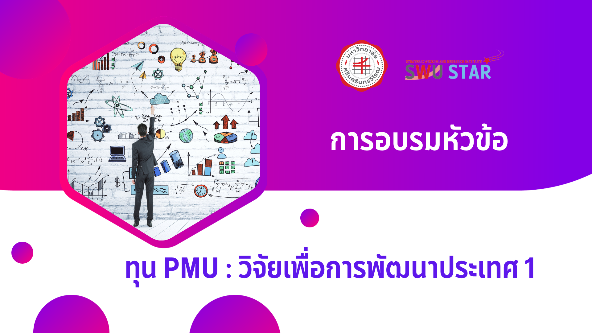 SWU STAR: รู้จักทุน PMU: วิจัยเพื่อการพัฒนาประเทศ 1