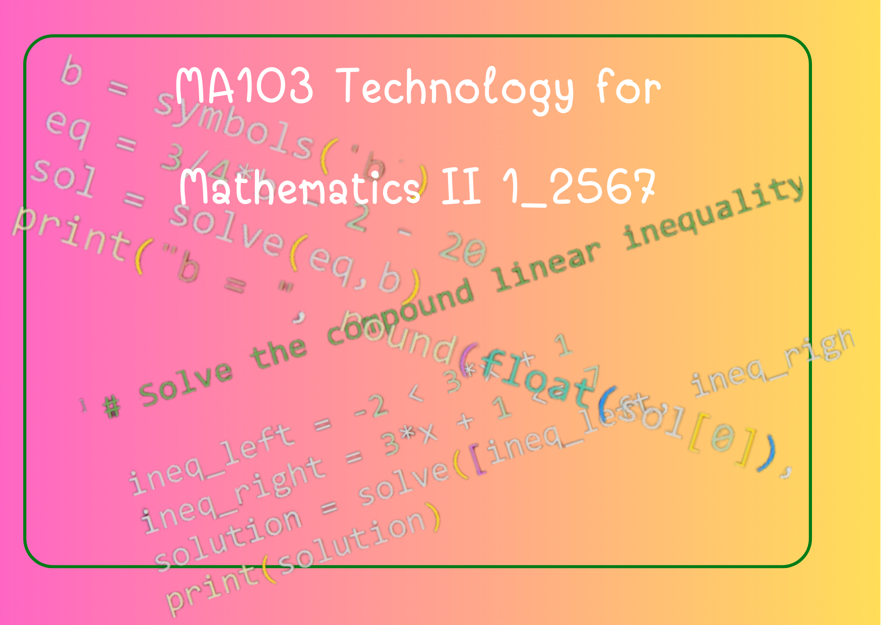 MA103 Technology for Mathematics II 1_2567